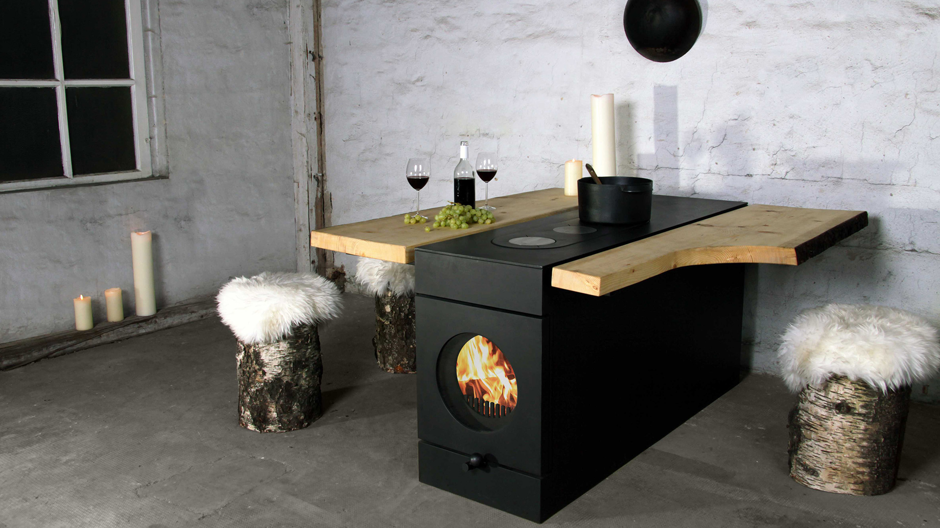firetube Ofen Kochtisch